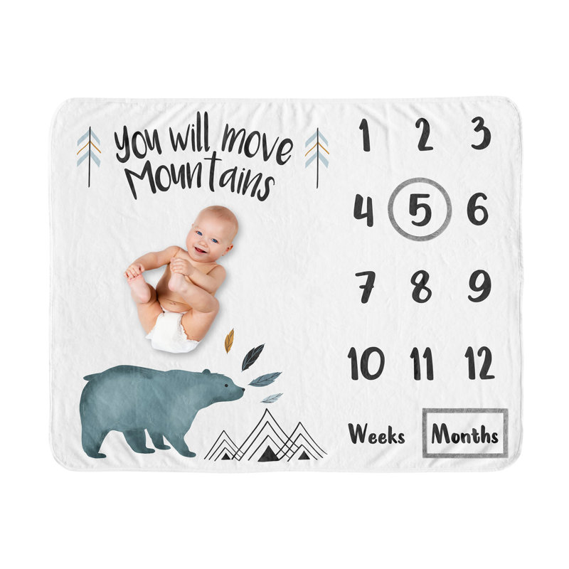 Bear Mountain Milestone Baby Blanket By Sweet Jojo Designs